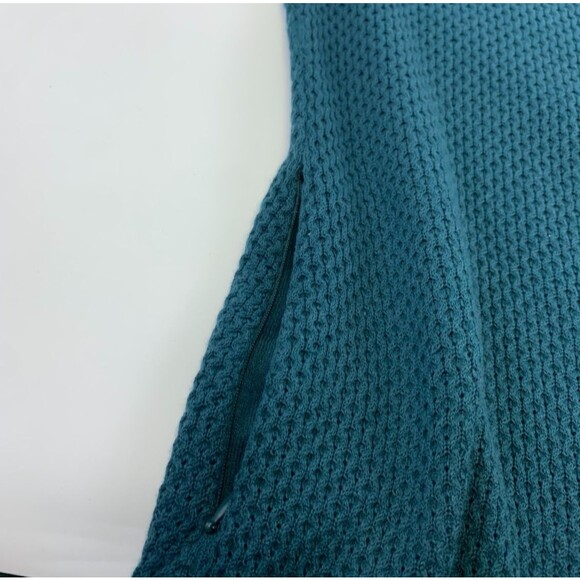 Title Nine Woolicious Waffle Sweater Dress Long Sleeve Knee Teal Crew Neck Small - Picture 11 of 16